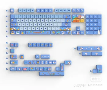 Къмпинг котки Сладък капачки за ключове 143 клавишите с потребителския профил на MDA PBT капачки за ключове за механична клавиатура двете капачки за ключове