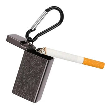 Мини преносим пепелник, ключодържател за цигари, градинска полезна пътна имат пепелник за пушачи с капак, ключодържател за мъже