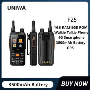 Мобилни телефони UNIWA F25 Zello Уоки Токи MTK6735 Четириядрен процесор, 1 GB оперативна памет, 8 GB ROM GSM/WCDME/LTE Усилвател на сигнала на Android-Смартфони