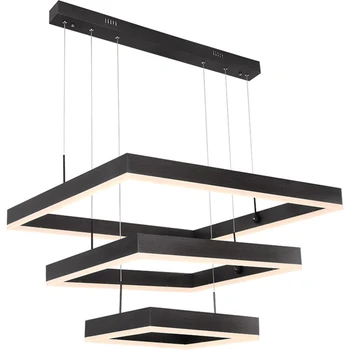 Модерен полилей минималистичная геометрична квадратна алуминиева лампа за Скандинавски интериор за бар, трапезария, хол, кухня, окачен лампа