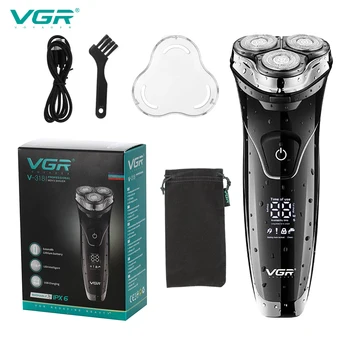Мъжка самобръсначка, самобръсначка за мъже, уред за бръснене на брада, водоустойчива акумулаторна машина за бръснене, електрическа самобръсначка с LCD дисплей