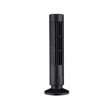 Нов USB-кула вентилатор, безлопастный вентилатор, кула електрически вентилатор, мини-вертикален климатик, безлопастный стоящ вентилатор, черен