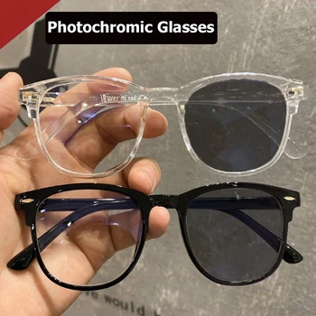 Нови Модни Фотохромичните Очила За Късогледство Унисекс, Улични Мъжки И Дамски Очила за Късогледство, Лещите с Диоптриями, Улични Слънчеви Очила