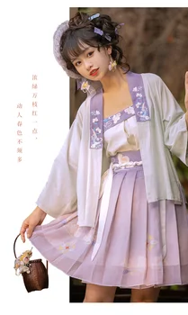 Оригинален Hanfu Female Song System Годишен китайски стил Han Element къса пола и Темперамента Универсален крайградски комплект дрехи за cosplay