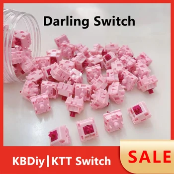 Продажбите на едро Преминете KTT Darling за механична клавиатура Потребителски розови ключове САМ 5Pin Потребителски череша преминете MX, който е съвместим с RGB POM