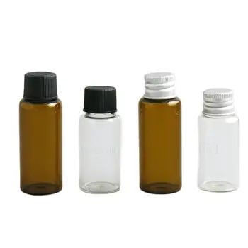 Прозрачен кехлибар малки стъклени флакони, бутилки кафяви контейнери за лабораторен реагент за проби с винт на капака 20 ml 25 ml x 500