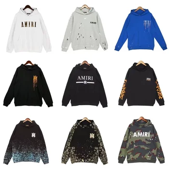 Пуловер AM, нишевая модна марка серия, есенно-зимни, нов пуловер с качулка за мъже и жени, модерен уличен тенденция, свободен пуловер с качулка
