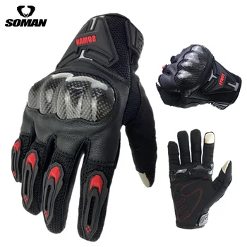 Ръкавици за мотокрос, квадроцикла, suv, мотоциклети, ендуро, защитни зимни ръкавици за сензорен екран за целия пръст, състезателни черни улични ръкавици