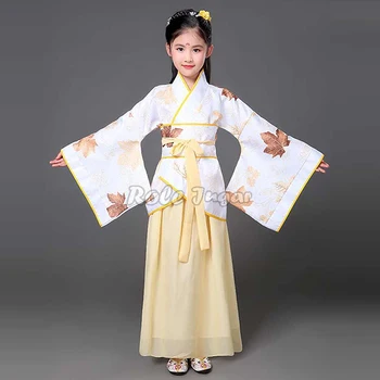 С костюм Hanfu за момичета, празнична рокля за изказвания Guzheng, костюм от епохата на Тан, древен китайски традиционен костюм hanfu за cosplay за деца