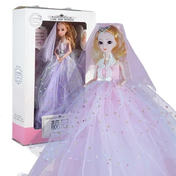 Сватбена Рокля Кукла Момиче Детска Кукла Играчка, Подарък Кукла за Подарък Кутия 48 см с Подарък Кутия