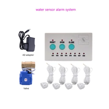 Сензор за сигнализация за наводнението Детектор за изтичане на течности Автоматичен клапан за прекъсване на нивото на водата DN25 домашна система изтичане на SmartPipe с кабел 4шт