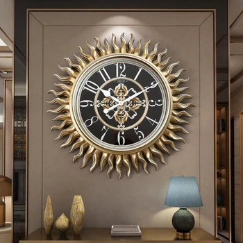 Слънчеви стенни часовници за всекидневна дома часовник творческа личност американски часовници монтиране на украса от висок клас атмосфера