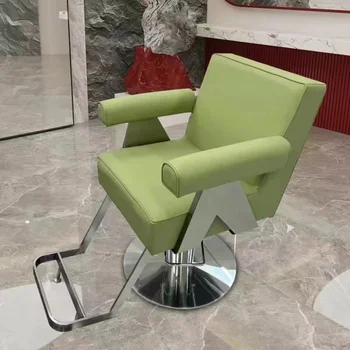 Съвременно специализирано оборудване за фризьорски столове Хидравличен дизайн, въртящо се столче за грим, скандинавски обзавеждане, мебели Silla Barberia DWH
