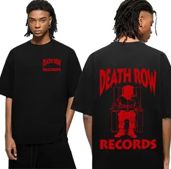 Тениска с принтом Death Row Records, мъжка мода, 100% Памук, тениски Оверсайз, Nadia 2pac, Тенденция риза в стил хип-Хоп, Градинска Унисекс облекло