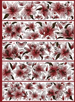 Тъмен стил Червено цвете лилия блестяща лента за домашни любимци Васи Колаж Украса за scrapbooking