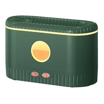 Ултразвуков овлажнител на въздуха, която симулира ароматни дифузьор, лампа пламък, безшумен дифузьор на етерично масло за ароматерапия, зелен