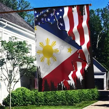 Флаг Филиппино 3D пълна печат градински знамена, Висящи флаг за Декорация на дома градински хартата двустранен печат 02