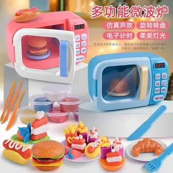 играчки за микровълнова печка за деца в голям размер, имитиращи електрическа фурна, кухненски играчки за момичета, готовящие